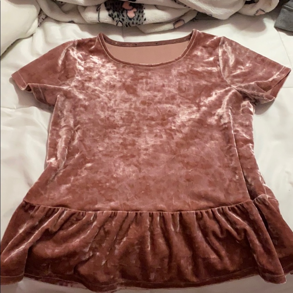 Pink velvet top size small